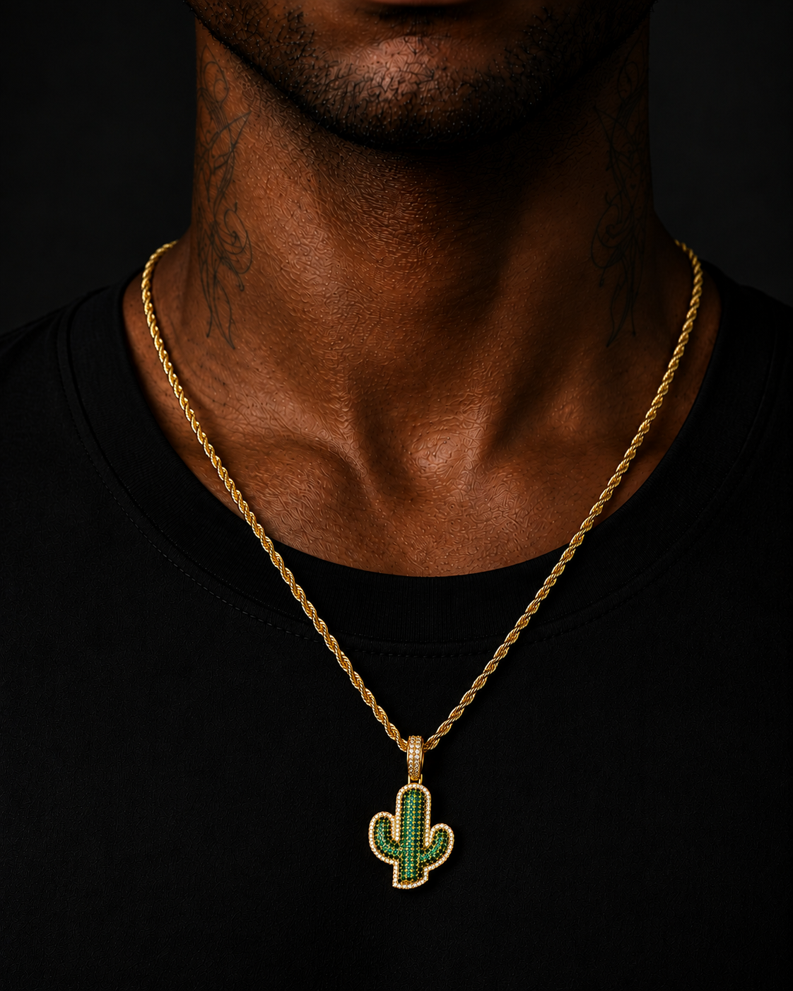 Saint's Gold Cactus Pendant